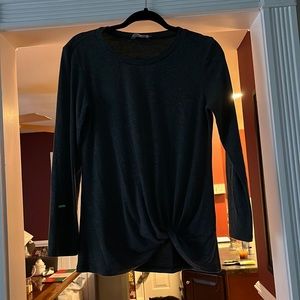 Side knot long sleeve shirt- grey